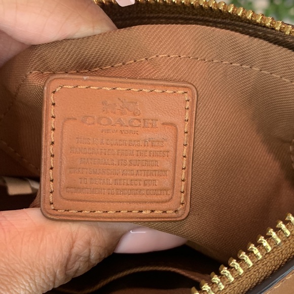 Coach camel and gold wristlet - Picture 7 of 15